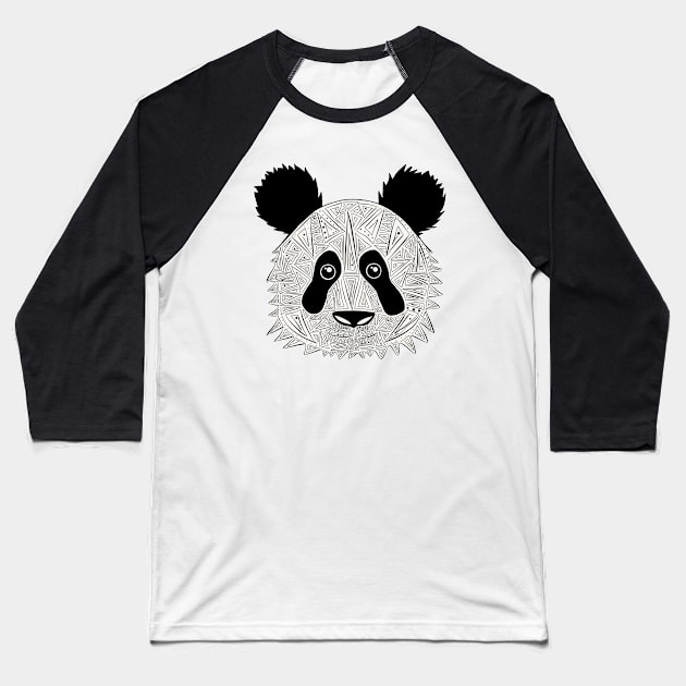 Geometric Panda Baseball T-Shirt by sophiafinearts